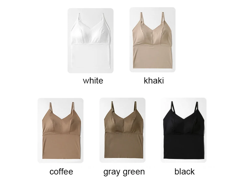 Summer Nylon Solid Color Camisole Women Sexy Beautiful Back Underwear With Chest Pad Seamless Vest Elastic Tight Slim Tank Tops