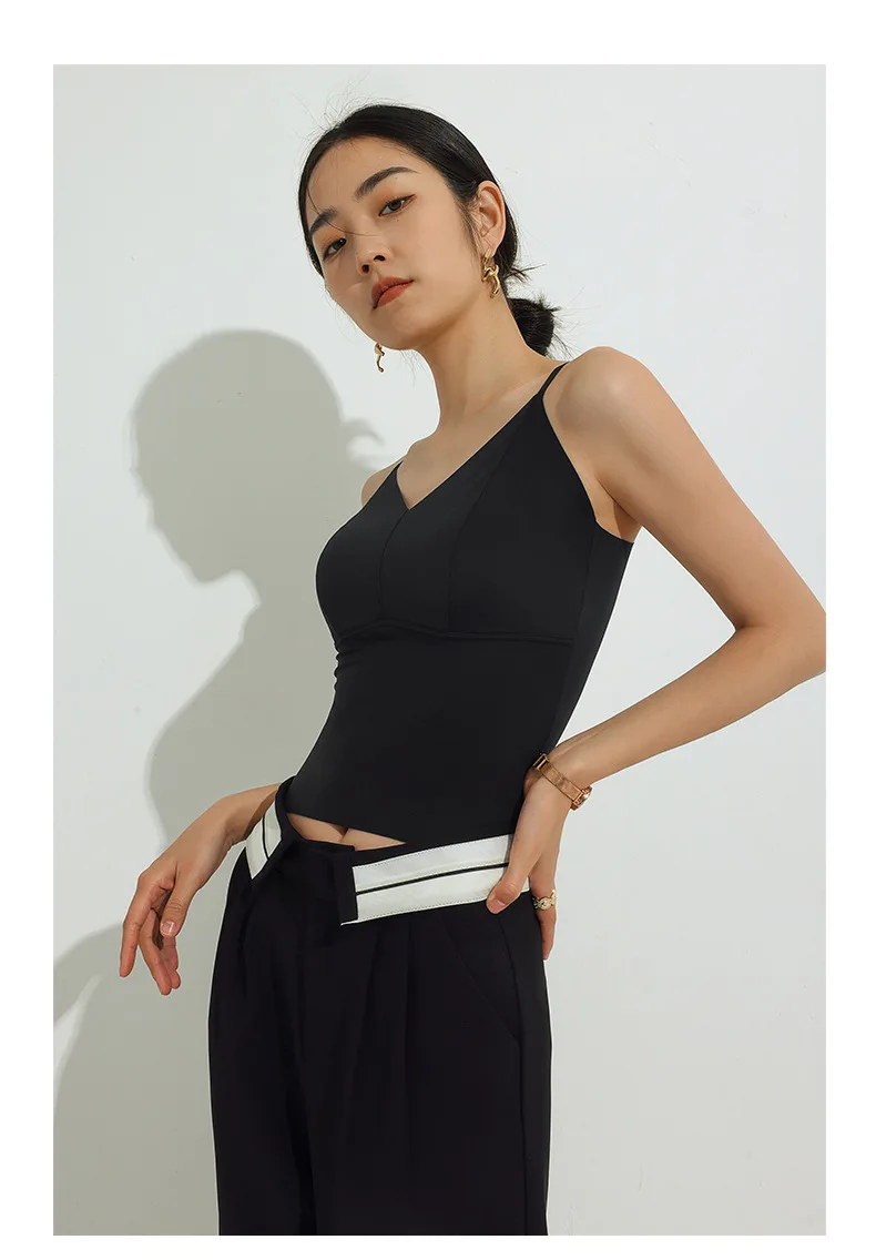 Summer Nylon Solid Color Camisole Women Sexy Beautiful Back Underwear With Chest Pad Seamless Vest Elastic Tight Slim Tank Tops