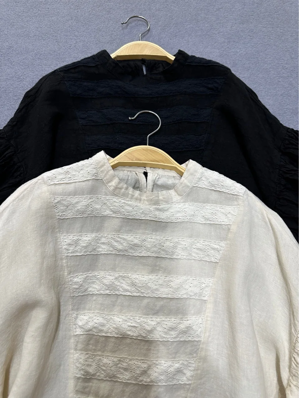 Johnature New Japanese High-quality Linen Blouses Summer Lace Court-style Lantern Sleeves Loose Vintage Shirt Women