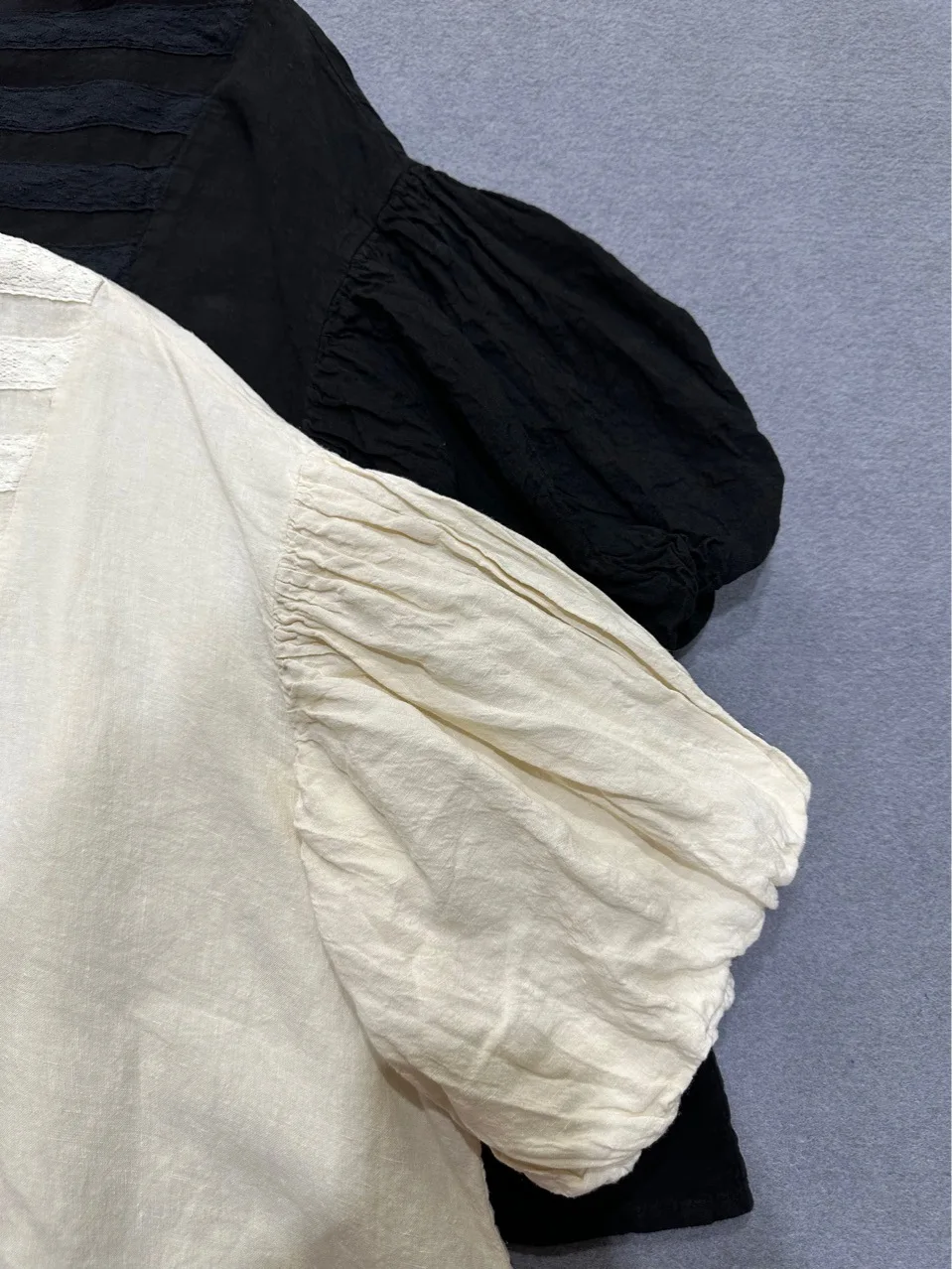 Johnature New Japanese High-quality Linen Blouses Summer Lace Court-style Lantern Sleeves Loose Vintage Shirt Women