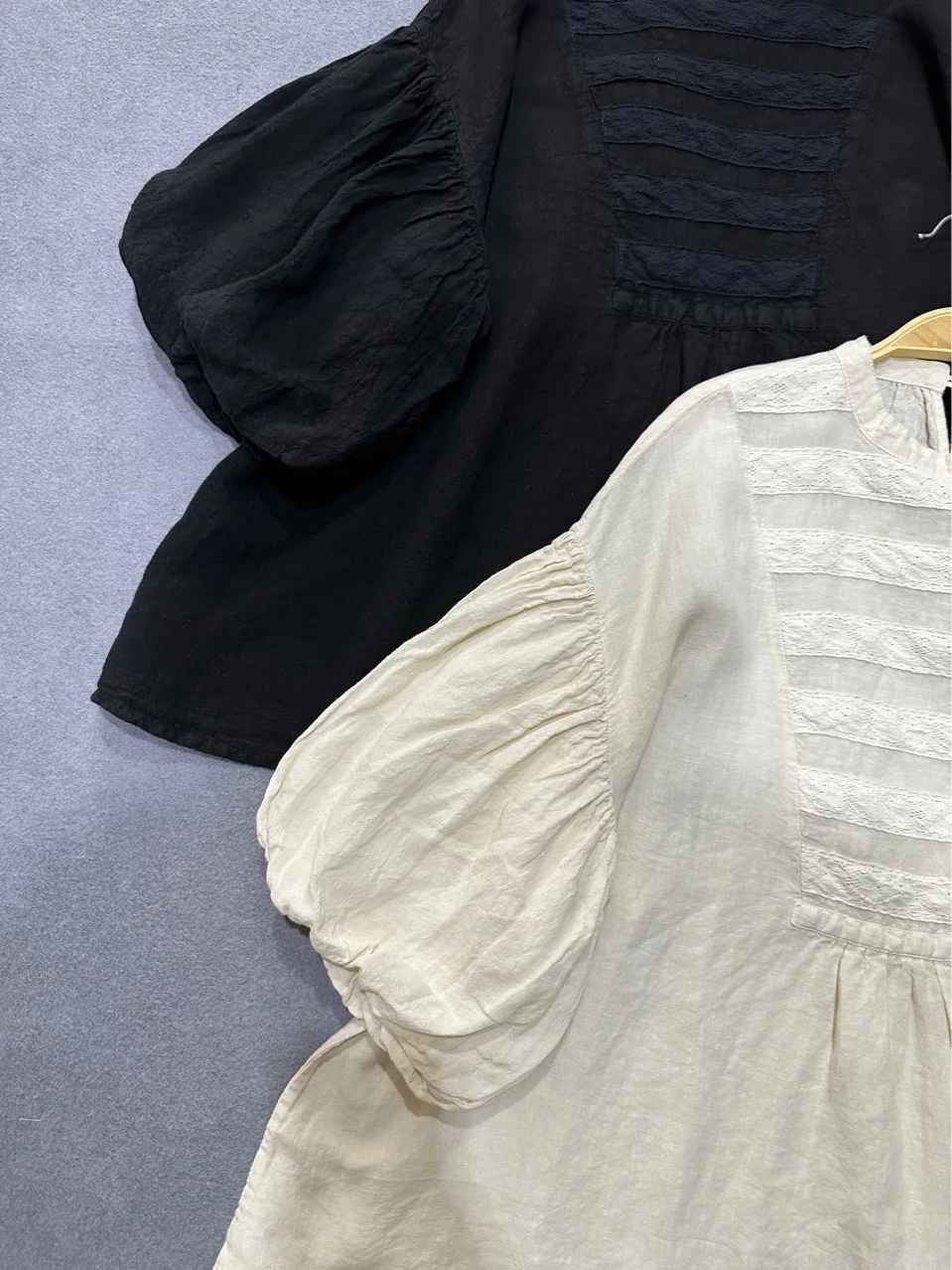 Johnature New Japanese High-quality Linen Blouses Summer Lace Court-style Lantern Sleeves Loose Vintage Shirt Women