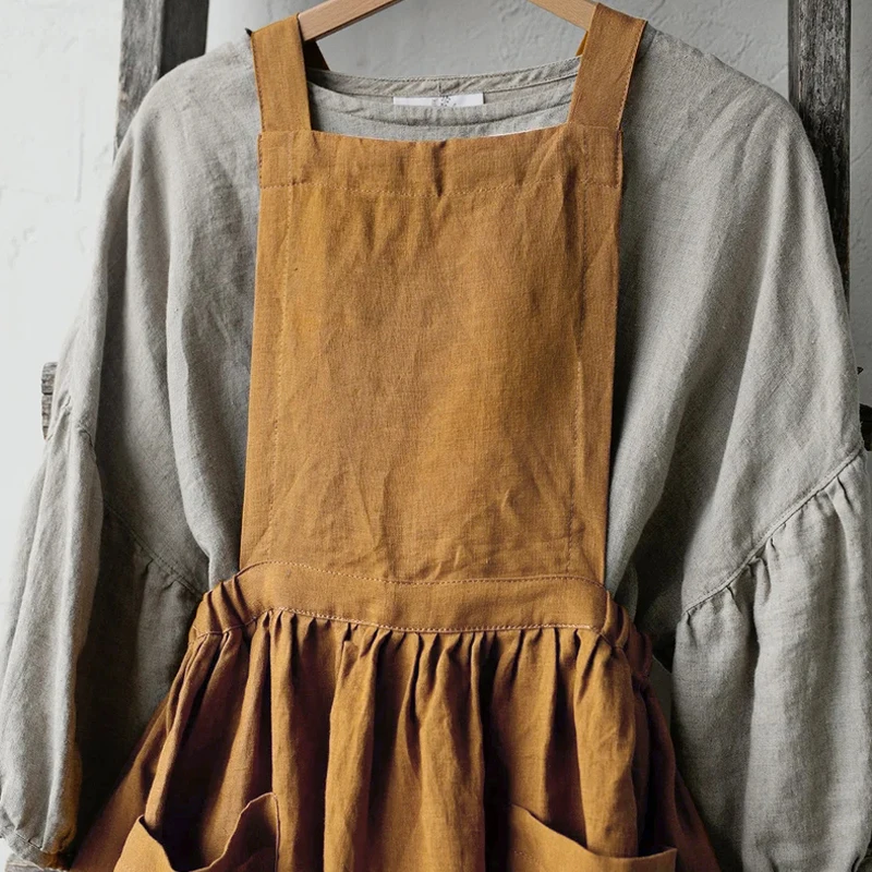 Vintage Overall Women's Dress Summer Sundress Casual Square Collar Japanese Korean Midi Dress With Pockes Vestidos Robe Femme