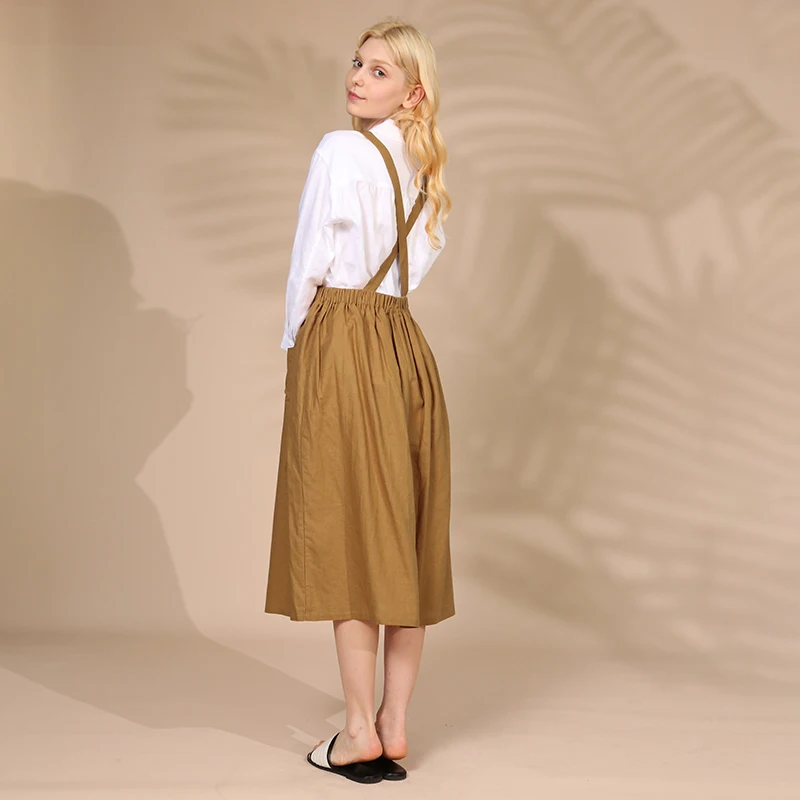 Vintage Overall Women's Dress Summer Sundress Casual Square Collar Japanese Korean Midi Dress With Pockes Vestidos Robe Femme