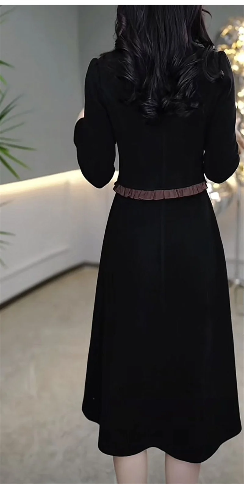 Autumn Winter Add Velvet Long Dress Women Fake Two Pieces Long Sleeve Dress High End Elegant Mother Wedding Party Dress Vestidos