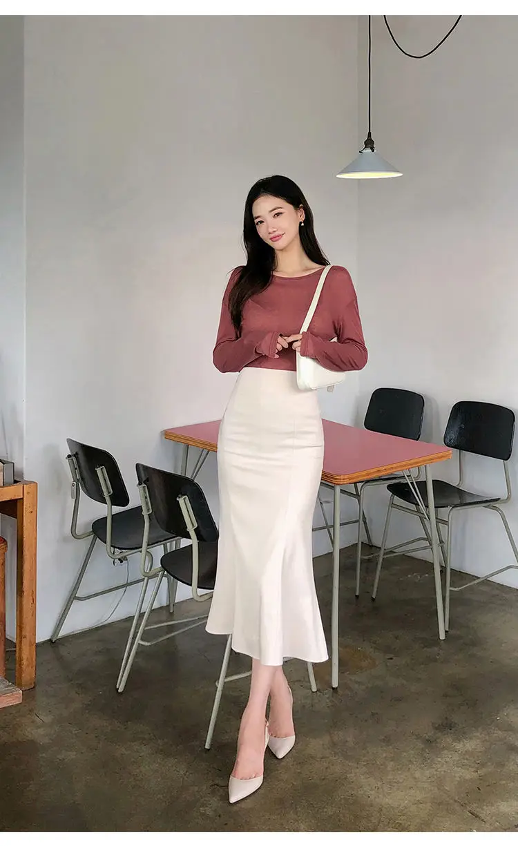 Elegant Office Long Skirts Women 2026 Fashion High Waist Bodycon White Black Skirt French Y2k Slim Corset Bridal Maxi Skirt XL