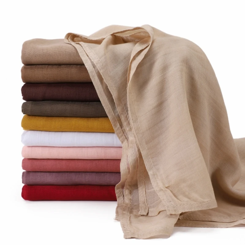 Cotton Rayon Modal Hijabs Scarf Headscarf Wraps Big Size Plain Long Shawls Muslim Women Hijab Islamic Turban Headbands 185*85cm