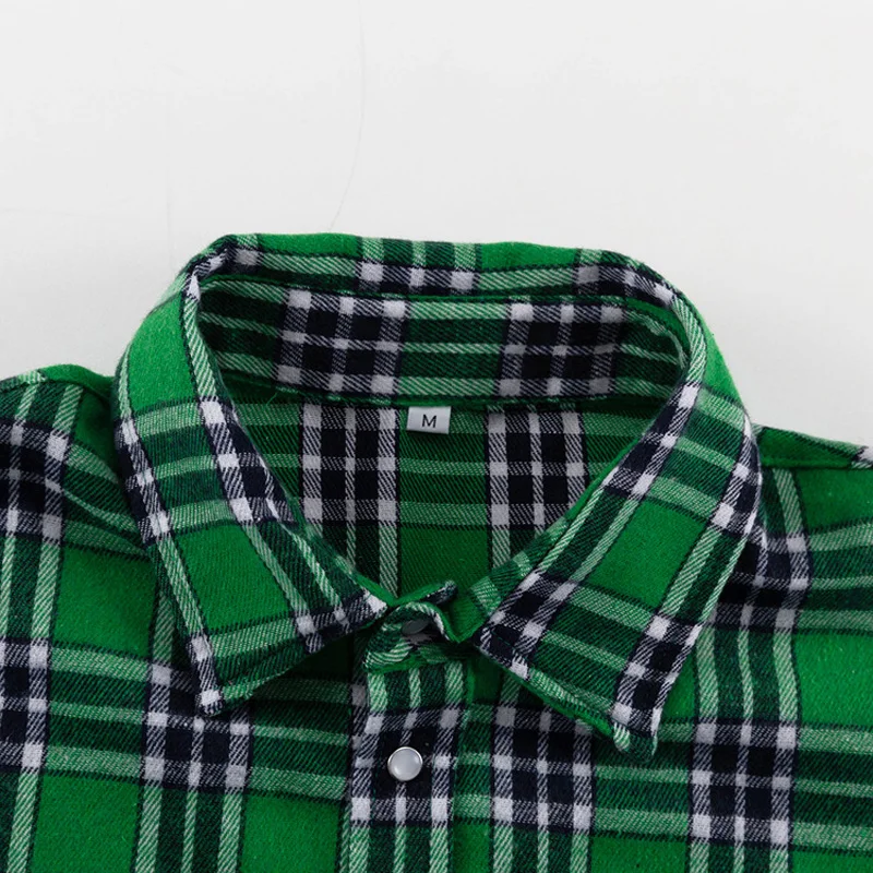 Mumaroho 2023 Autumn Winter Women Vintage Oversized Plaid Shirt Flannel Casual Long Sleeve Loose Fit Blouse Female