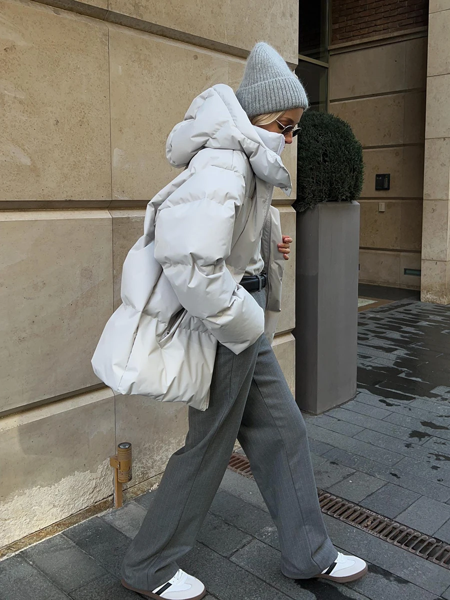 Bornladies Quilted Jacket Women Winter Loose Parkas Coat Vintage Bread Jacket Outwear Office Ladies Warm Cotton Puffer Jackets