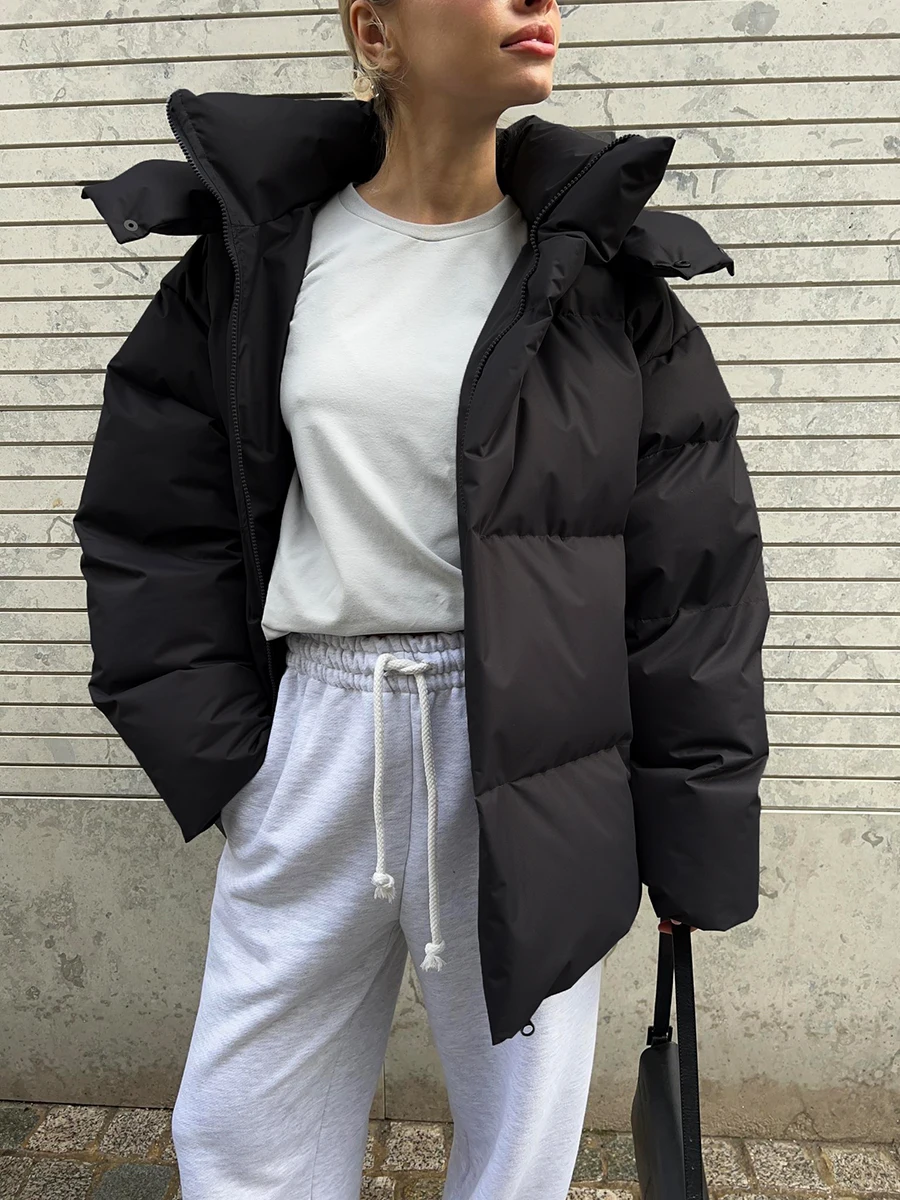 Bornladies Quilted Jacket Women Winter Loose Parkas Coat Vintage Bread Jacket Outwear Office Ladies Warm Cotton Puffer Jackets