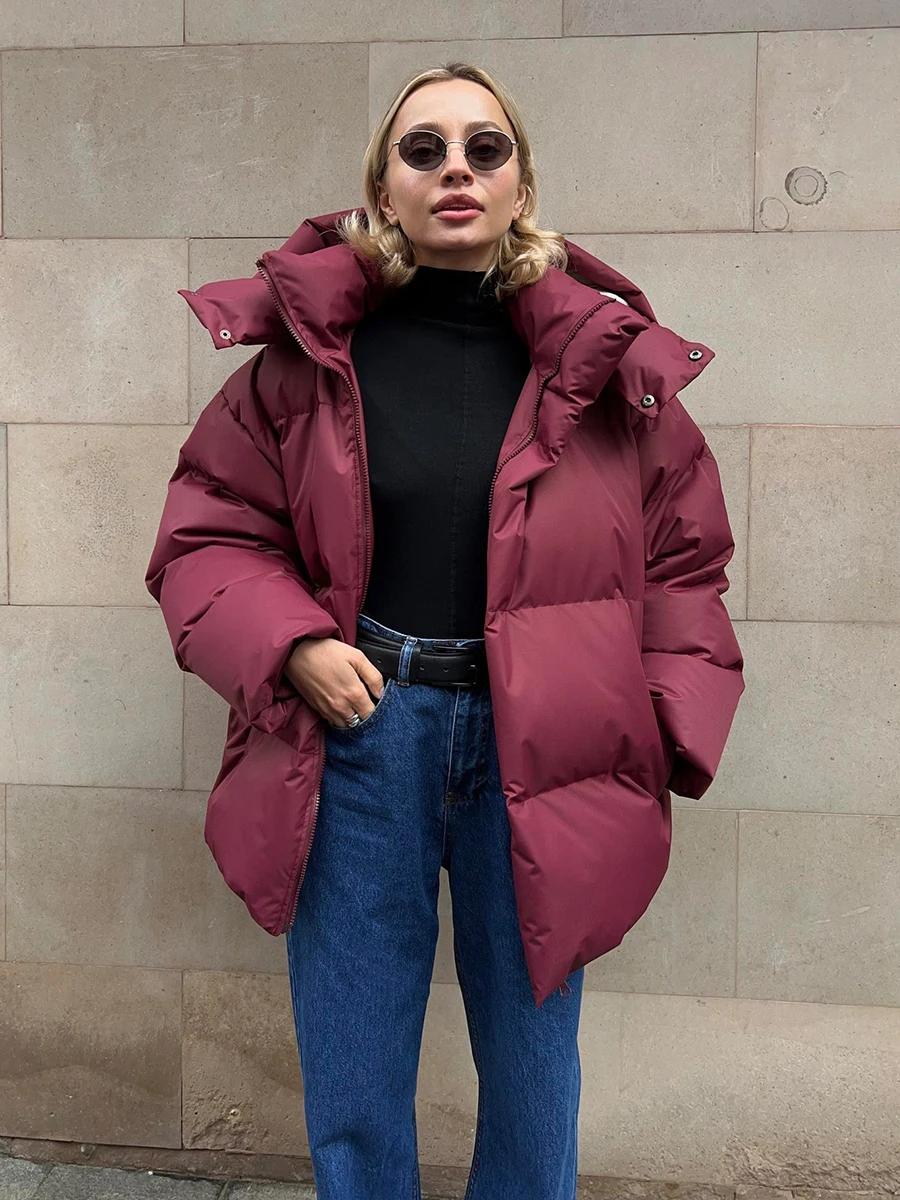 Bornladies Quilted Jacket Women Winter Loose Parkas Coat Vintage Bread Jacket Outwear Office Ladies Warm Cotton Puffer Jackets