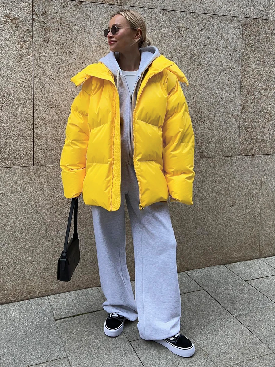 Bornladies Quilted Jacket Women Winter Loose Parkas Coat Vintage Bread Jacket Outwear Office Ladies Warm Cotton Puffer Jackets
