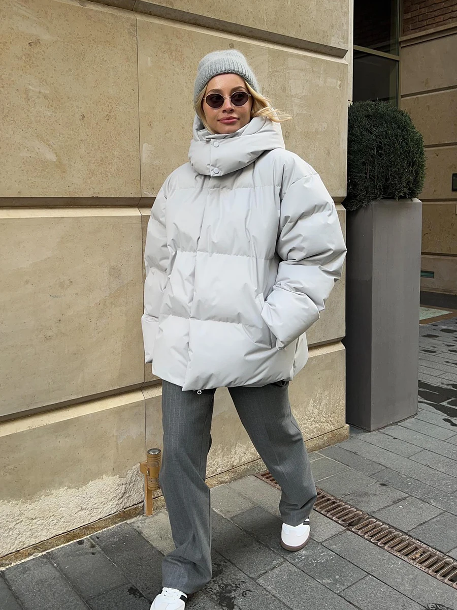 Bornladies Quilted Jacket Women Winter Loose Parkas Coat Vintage Bread Jacket Outwear Office Ladies Warm Cotton Puffer Jackets
