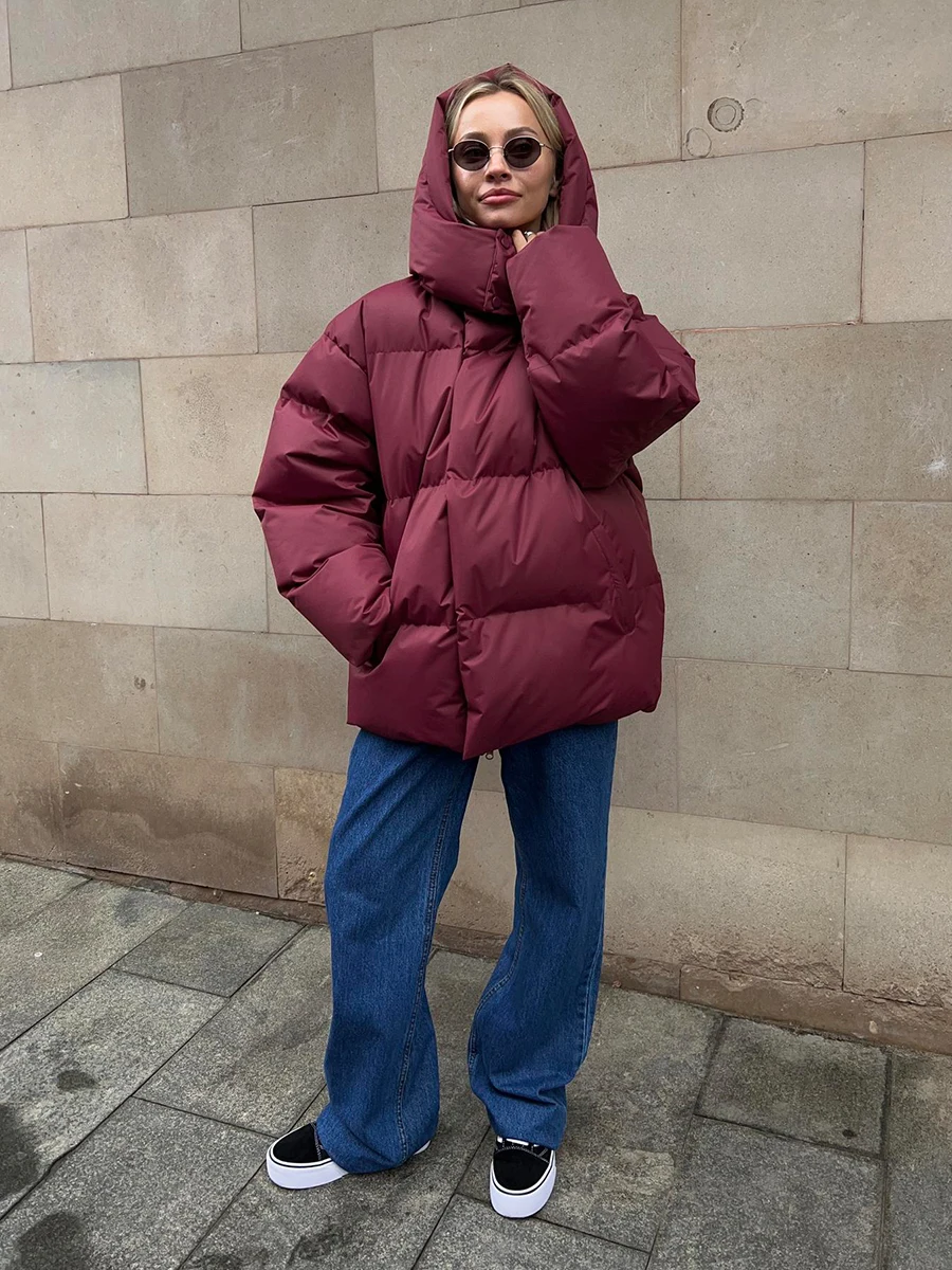 Bornladies Quilted Jacket Women Winter Loose Parkas Coat Vintage Bread Jacket Outwear Office Ladies Warm Cotton Puffer Jackets