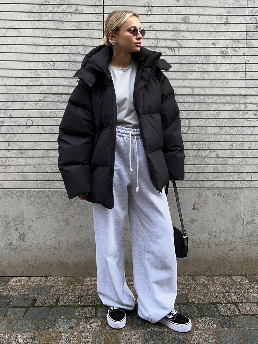 Bornladies Quilted Jacket Women Winter Loose Parkas Coat Vintage Bread Jacket Outwear Office Ladies Warm Cotton Puffer Jackets