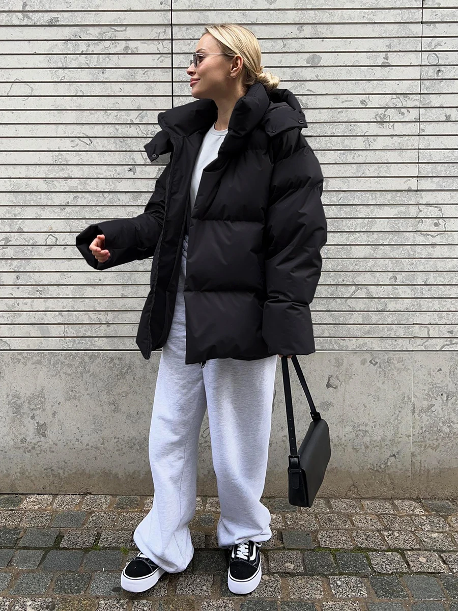 Bornladies Quilted Jacket Women Winter Loose Parkas Coat Vintage Bread Jacket Outwear Office Ladies Warm Cotton Puffer Jackets