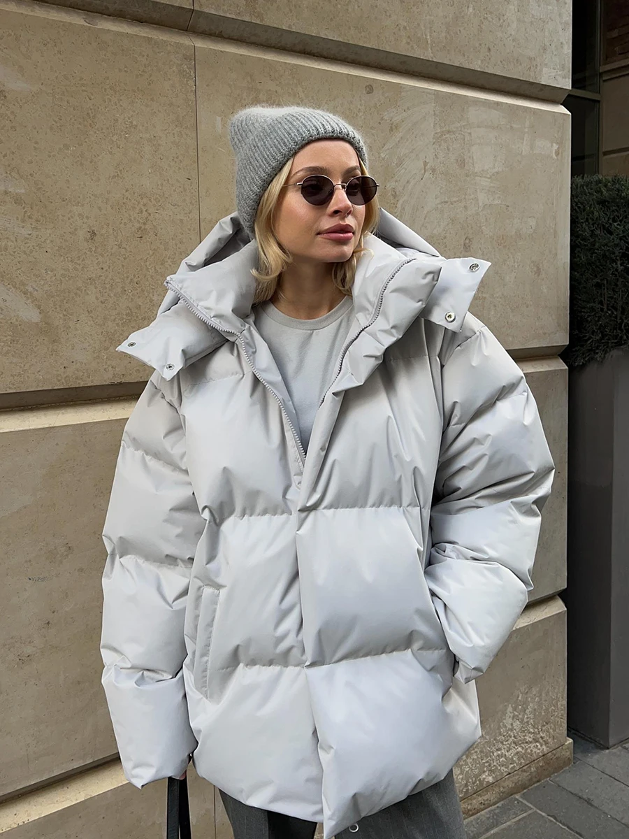 Bornladies Quilted Jacket Women Winter Loose Parkas Coat Vintage Bread Jacket Outwear Office Ladies Warm Cotton Puffer Jackets