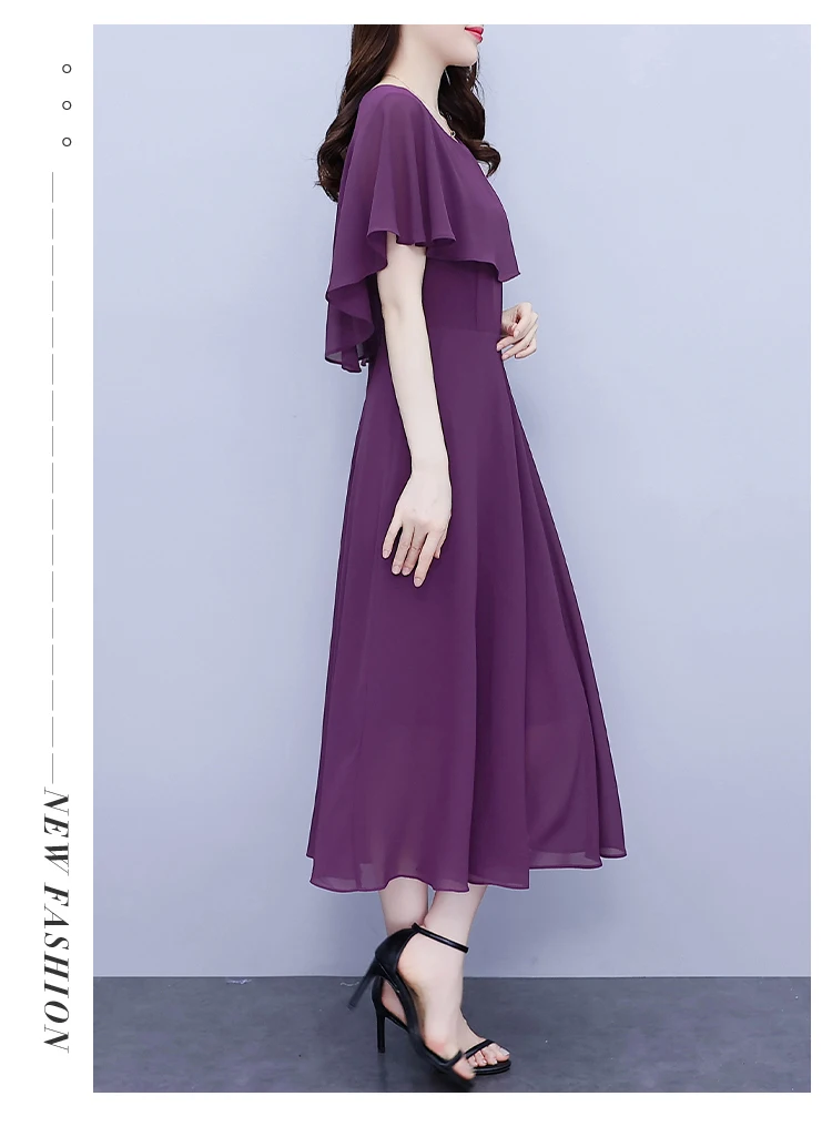 Summer Chiffon Ruffled Casual Beach Holiday Long Dress Women Elegant Bodycon Chic Prom Dress 2024 Black Vintage Party Midi Dress