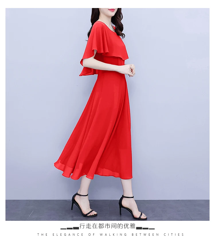 Summer Chiffon Ruffled Casual Beach Holiday Long Dress Women Elegant Bodycon Chic Prom Dress 2024 Black Vintage Party Midi Dress