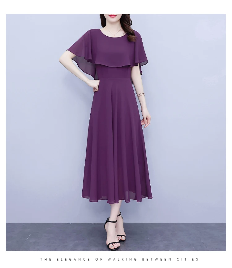 Summer Chiffon Ruffled Casual Beach Holiday Long Dress Women Elegant Bodycon Chic Prom Dress 2024 Black Vintage Party Midi Dress