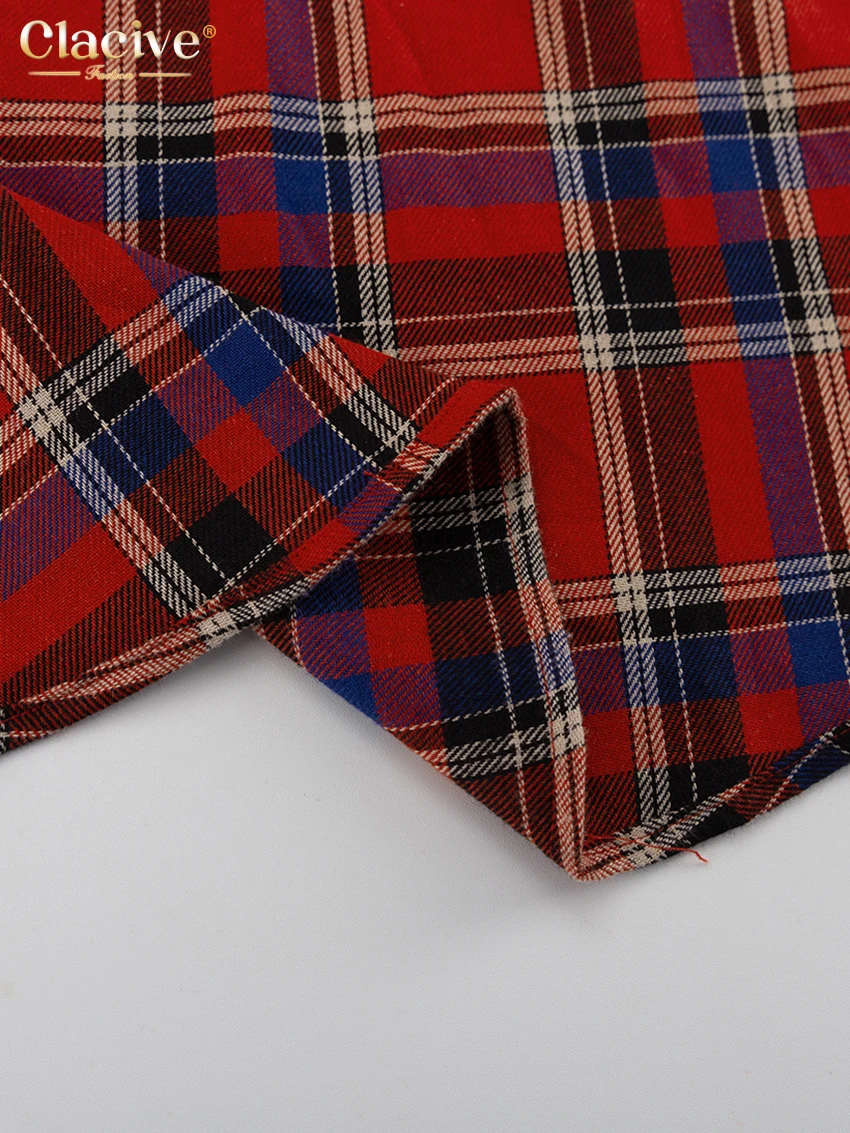 Clacive Fashion Loose Plaid Women'S Shirt Elegant Long Sleeve Office Lady Shirts And Blouses Vintage Oversize Blusa Top Female