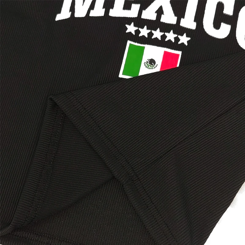 Women Sexy JAMAICA Vest Ribbed Slim Camis Sleeveless O Neck Tank Top Crop Tops 2024 Summer Female Casual Black Camisole T-shirt