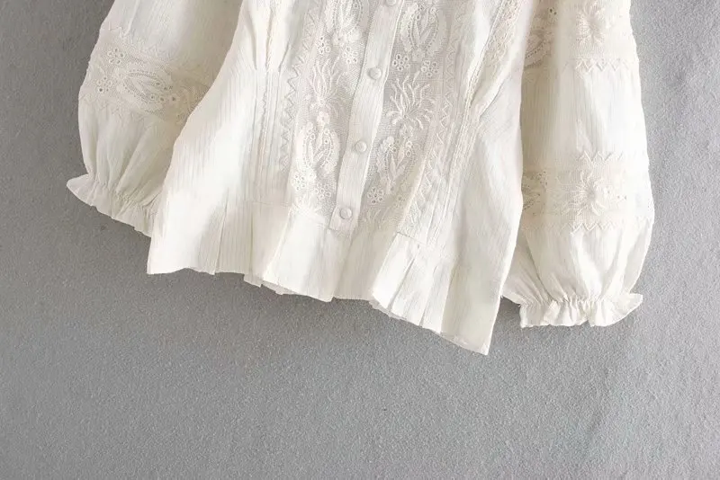 GypsyLady Boho Embroidery Lace Chic Blouses Shirts Summer Spring Women Hollow Out Long Sleeve Sexy Ladies Shirt Tops Blouses new