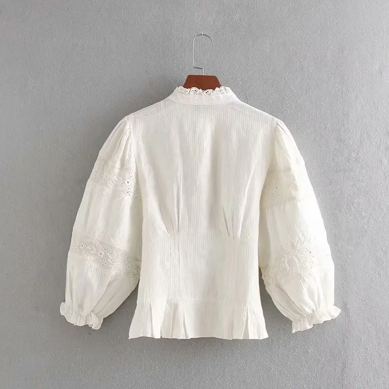 GypsyLady Boho Embroidery Lace Chic Blouses Shirts Summer Spring Women Hollow Out Long Sleeve Sexy Ladies Shirt Tops Blouses new