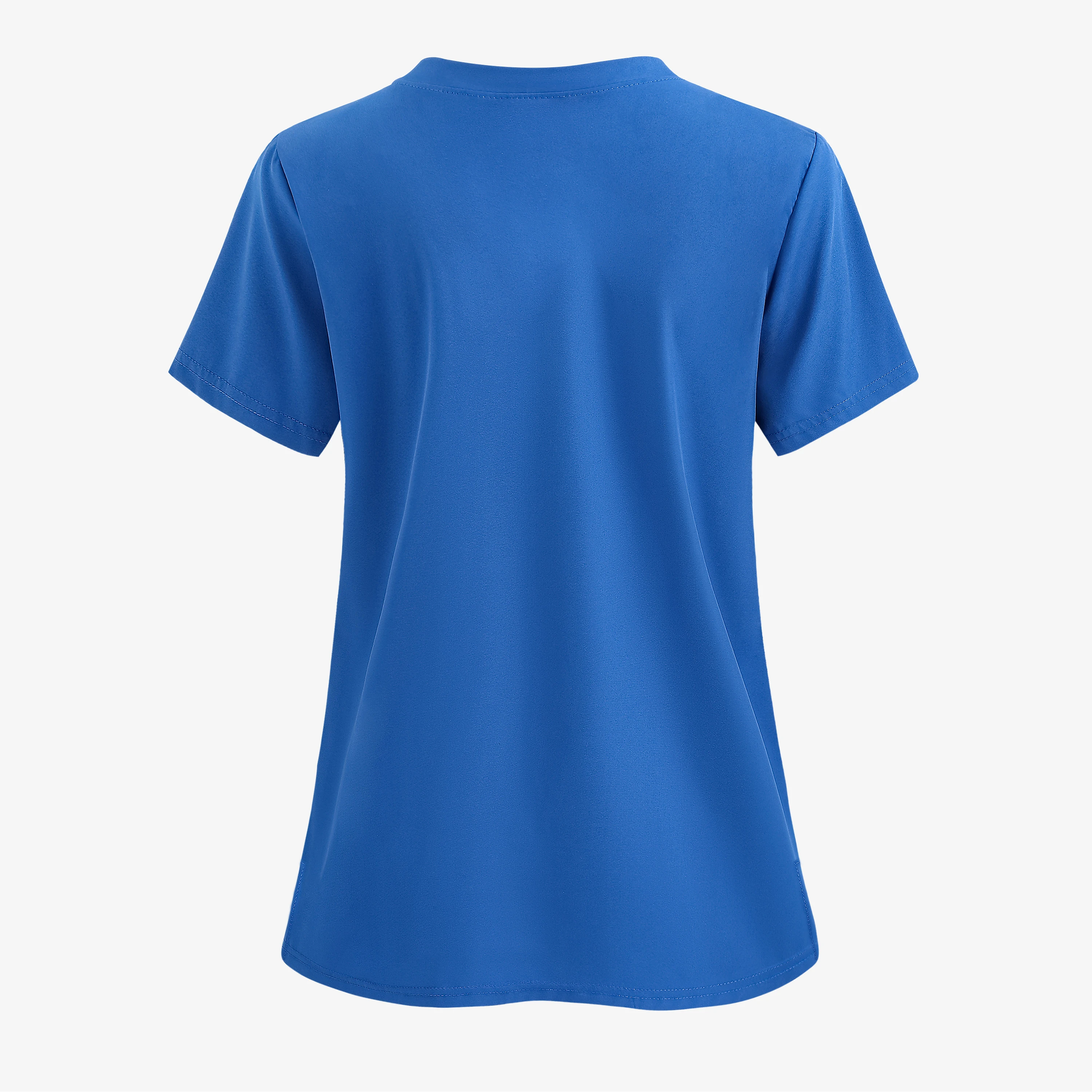 XUANSHOW 1pcs Woven Working Wear Women Nurse Uniform Long Shirts Pocket Front Tops Casual Short Sleeve V Neck Women's Clothing