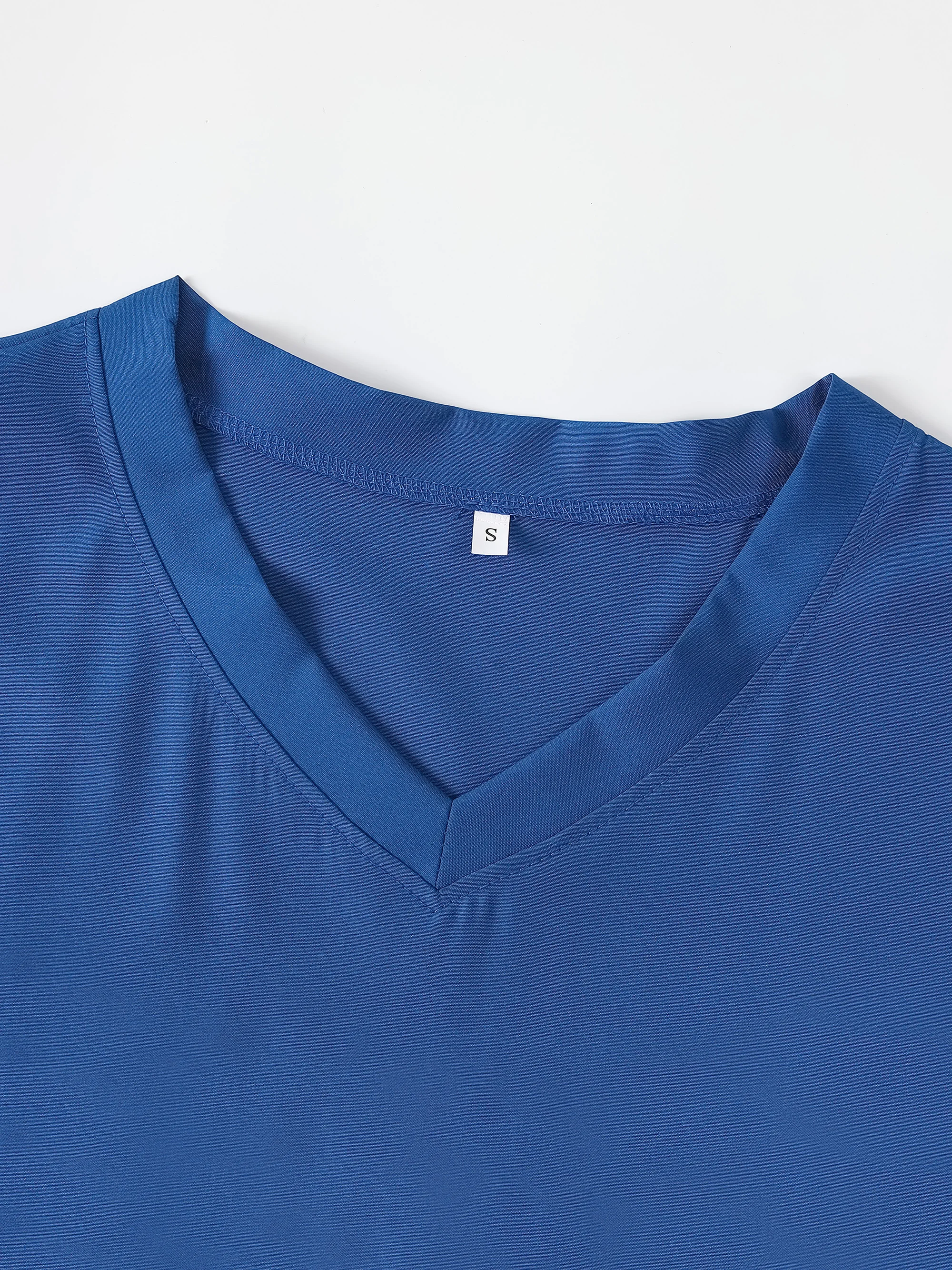 XUANSHOW 1pcs Woven Working Wear Women Nurse Uniform Long Shirts Pocket Front Tops Casual Short Sleeve V Neck Women's Clothing