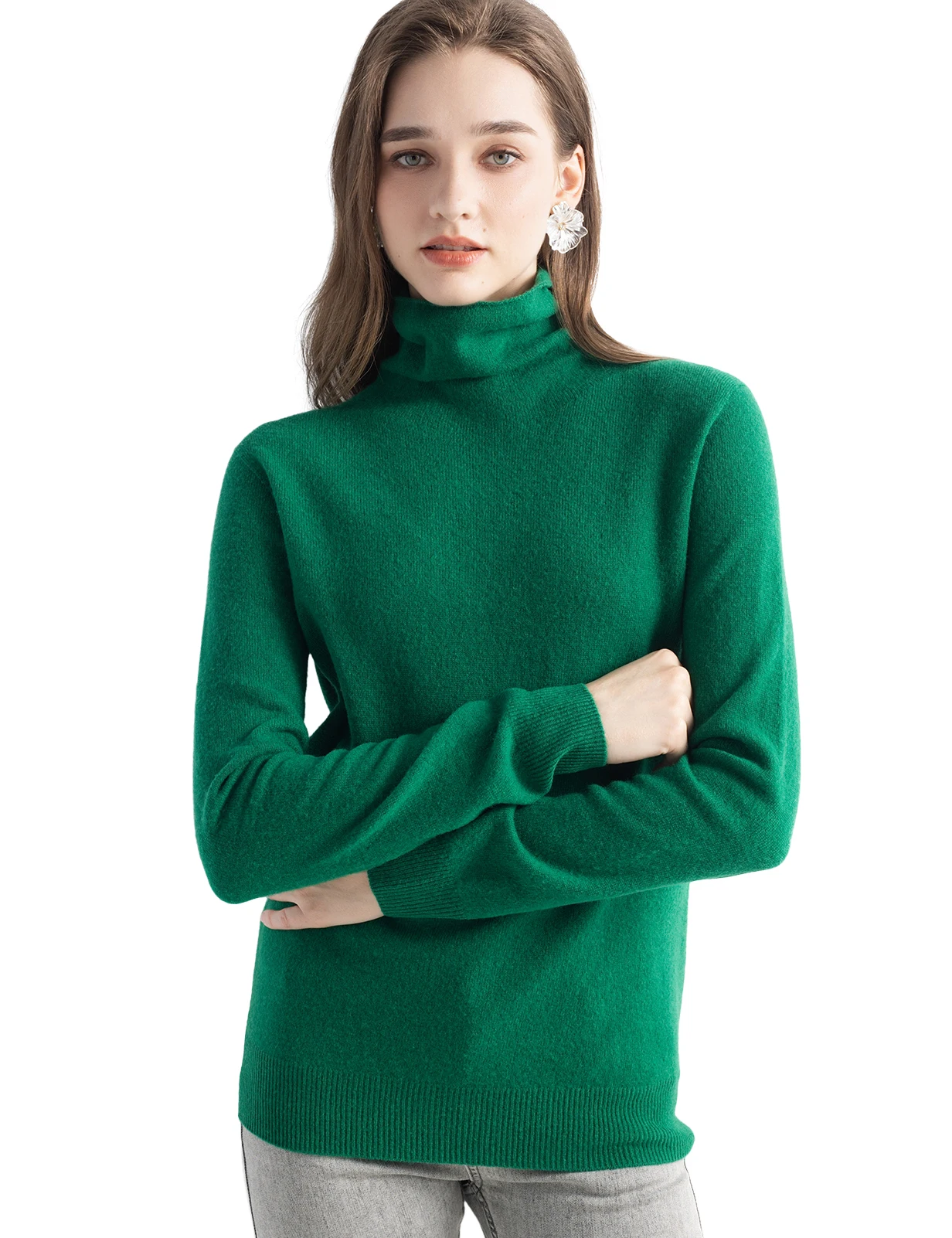 100% Merino Wool Turtleneck Sweater Women's Clothing Pullover Turtleneck Sweater Fall Winter Jumper Long Sleeve Knitted Warm Top