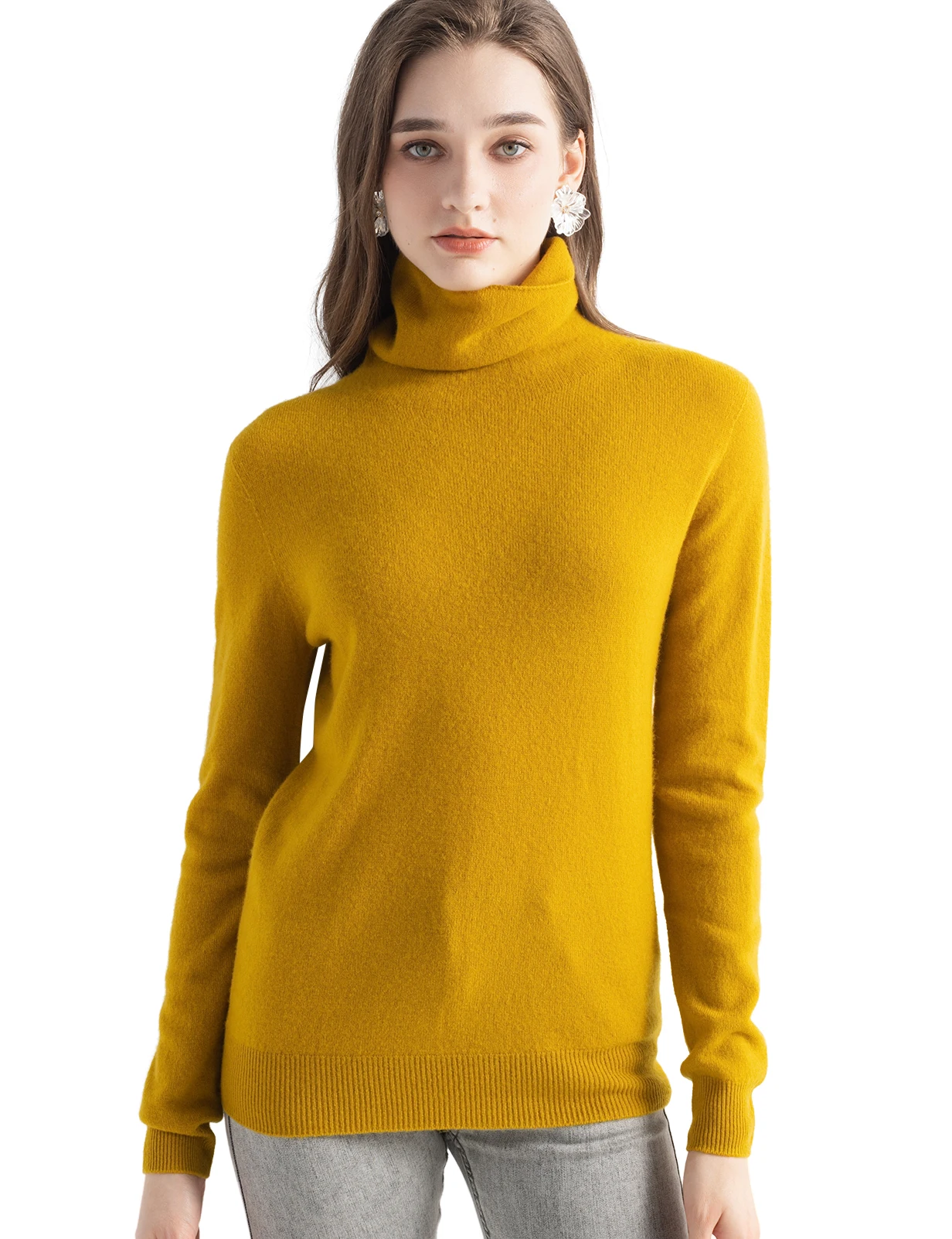 100% Merino Wool Turtleneck Sweater Women's Clothing Pullover Turtleneck Sweater Fall Winter Jumper Long Sleeve Knitted Warm Top