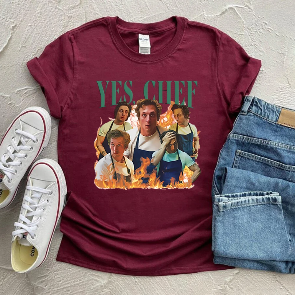 Yes, Chef T-Shirt Tv Show The Bear Shirt Jeremy Allen White Hoamge Tee Carmen Berzatto Shirts Original Beef of Chicagoland Tops