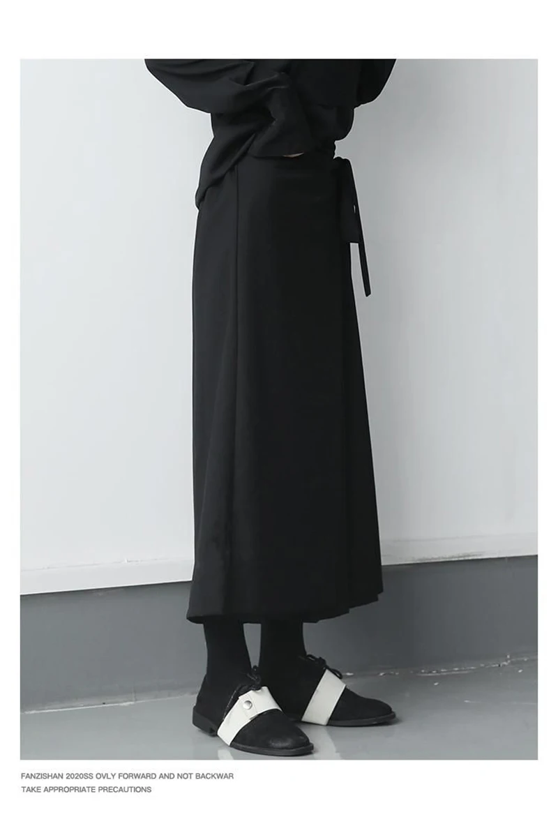 Zoki Vintage Black Y2K Pants Women Harajuku High Waist Gothic Wide Leg Pant Skirt Streetwear Bf Bandage Patchwork Korean Pants