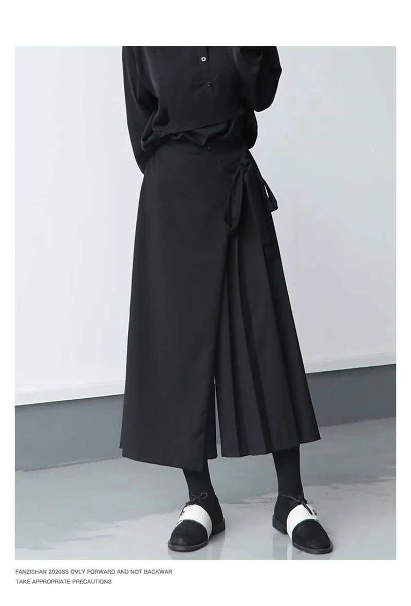 Zoki Vintage Black Y2K Pants Women Harajuku High Waist Gothic Wide Leg Pant Skirt Streetwear Bf Bandage Patchwork Korean Pants