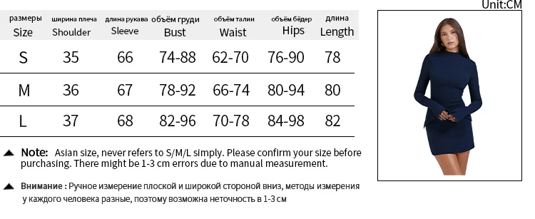 Mozision Dark Blue Two Pocket Sexy Mini Dress For Women 2023 Autumn Winter New Long Sleeve Bodycon Club Party Dress Elegant