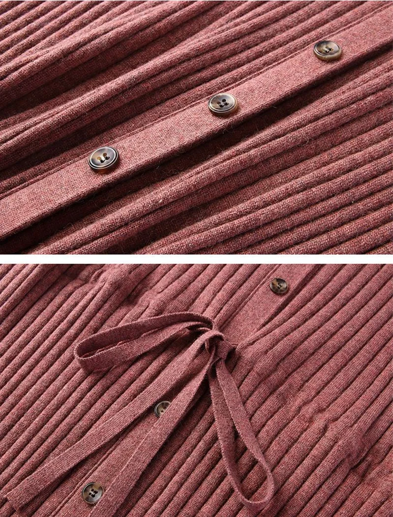 Loose Pullover Sweater Dress Lace-UP 2026 New Spring Size XXXL High-End Turn-Down Collor Long Knitted Dress Women's Autumn Dress