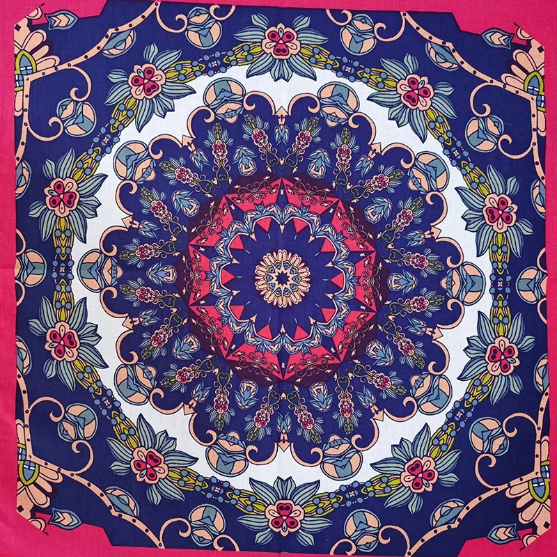 New Design Fashion Lady Beautiful Flower Hip Hop Cotton Bandana Square Scarf Headband Paisley Gifts For Women/Girls