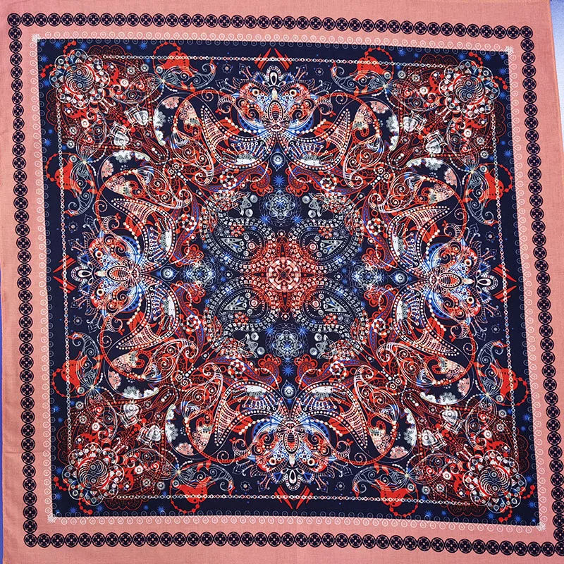 New Design Fashion Lady Beautiful Flower Hip Hop Cotton Bandana Square Scarf Headband Paisley Gifts For Women/Girls