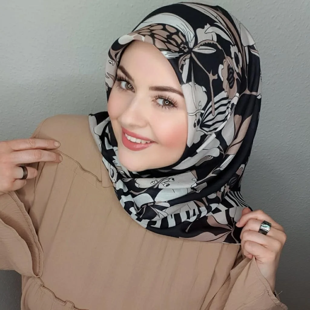 Muslim Instant Turban Satin Printed Square Hijab Abaya Scarf Women Luxury Hijabs For Woman Abayas Jersey Islamic Dress Turbans