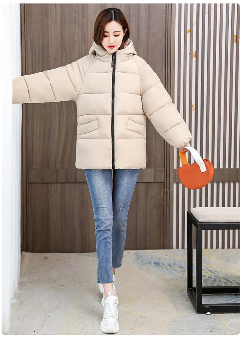 2026 New Special Size 8XL Jacket Woman Winter Down Cotton Jackets Female Fashion Loose Warm Hooded Parka Hooded Outerwear Beige