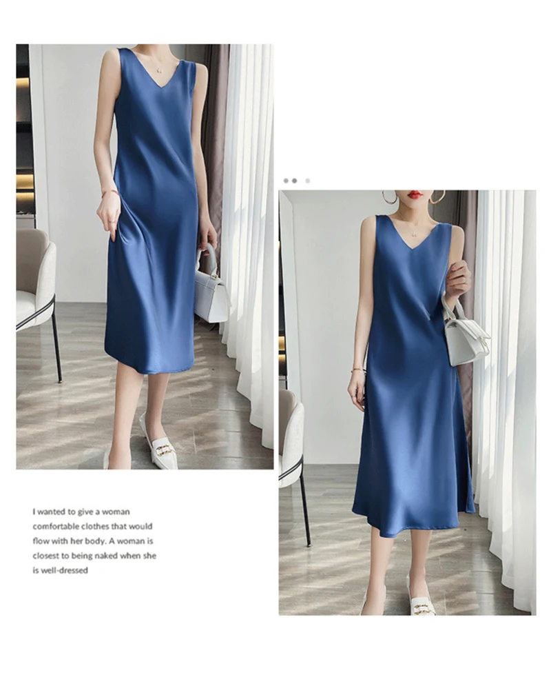2026 Elegant Women Dress Sexy V-Neck Sleeveless Korean Harajuku Satin Party Long Maxi Dress Casual Sundress Vestido Mujer