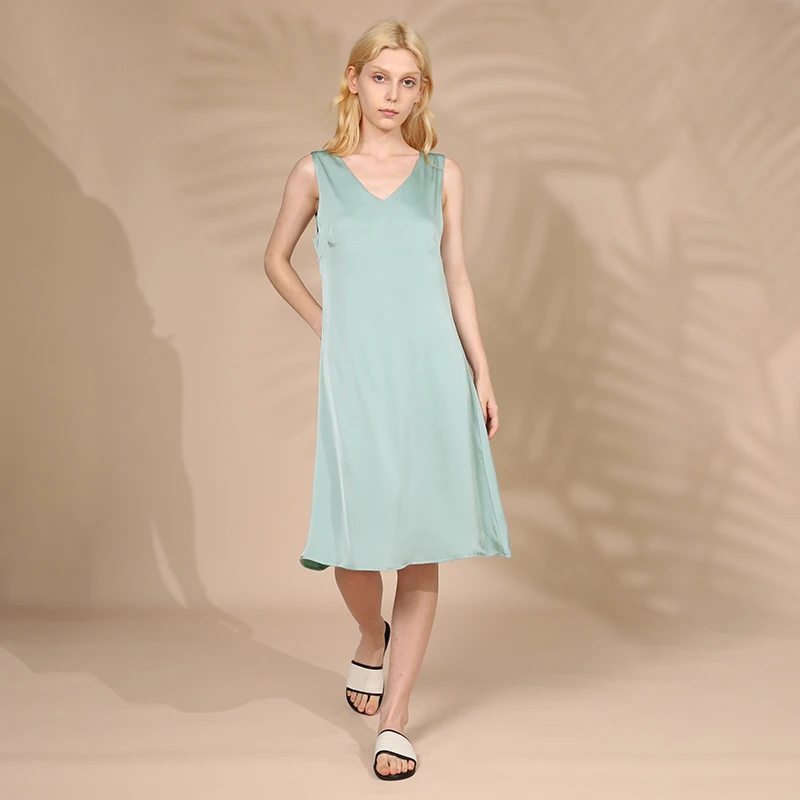 2026 Elegant Women Dress Sexy V-Neck Sleeveless Korean Harajuku Satin Party Long Maxi Dress Casual Sundress Vestido Mujer