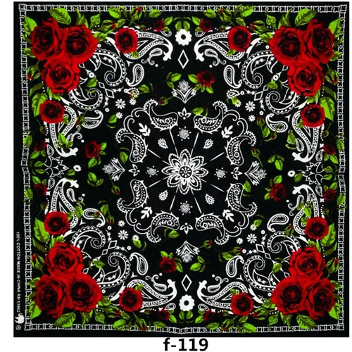 55cm White Black Red Skull Poker Geometric Bandana Unisex Harajuku Hip Hop Square Headband Motorcycle Sports Hair Wrap Wristband
