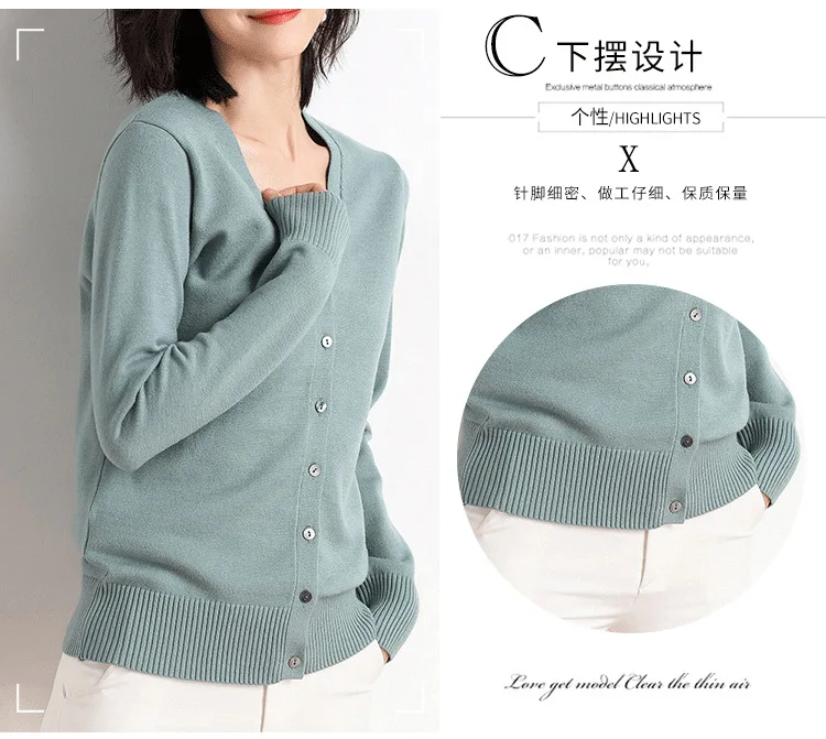 Cardigans Women 2025 Spring Autumn Knitwears Korean Fashion Cardigan Short Style Tops V-neck Knitted Outerwears Solid Sweaters