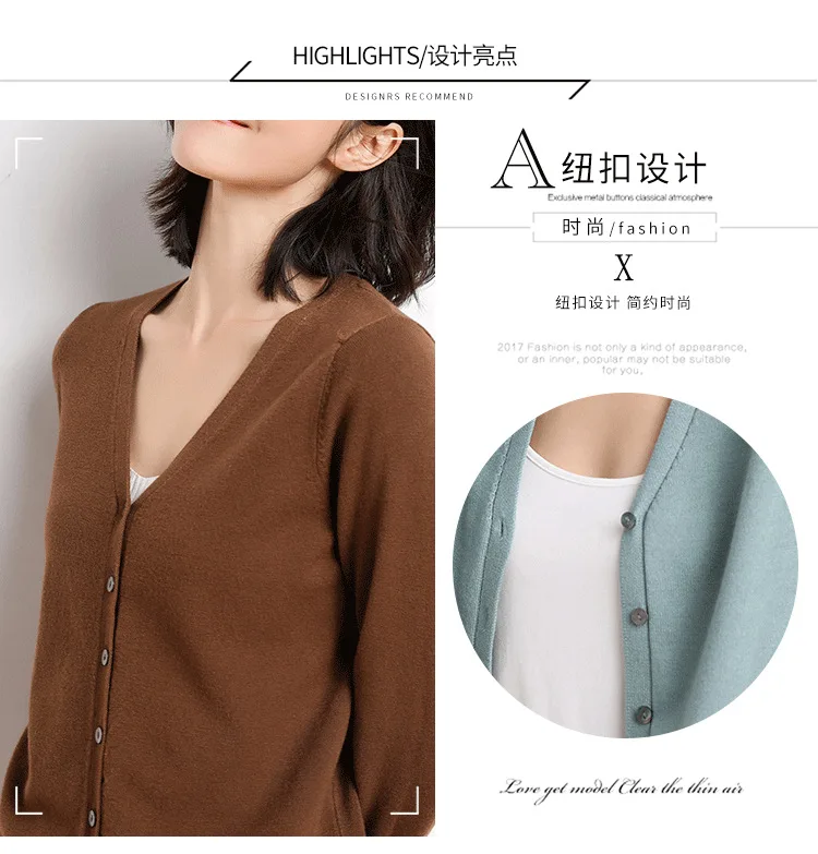 Cardigans Women 2025 Spring Autumn Knitwears Korean Fashion Cardigan Short Style Tops V-neck Knitted Outerwears Solid Sweaters