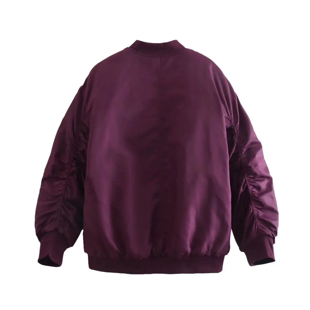 YENKYE 2022 Fashion Women Green Loose Jacket Vintage Long Sleeve Zipper Streetwear Coat Female Autumn Outerwear