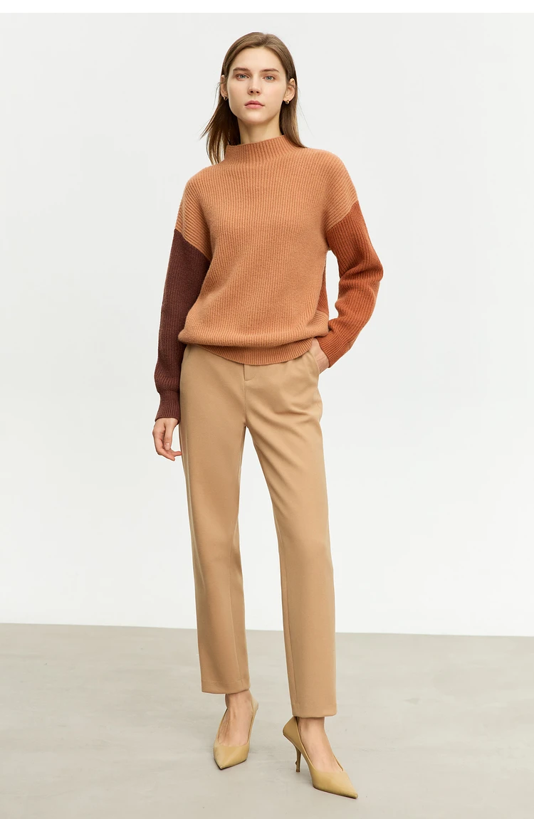 AMII Minimalism Sweaters Women 2024 Autumn Street Wear Spliced Knitted Top Drop Sleeve Loose Full Pullovers Sweaters 12344144