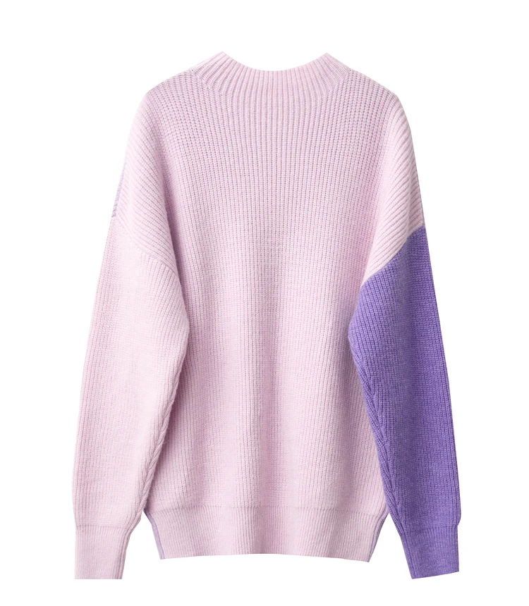 AMII Minimalism Sweaters Women 2024 Autumn Street Wear Spliced Knitted Top Drop Sleeve Loose Full Pullovers Sweaters 12344144