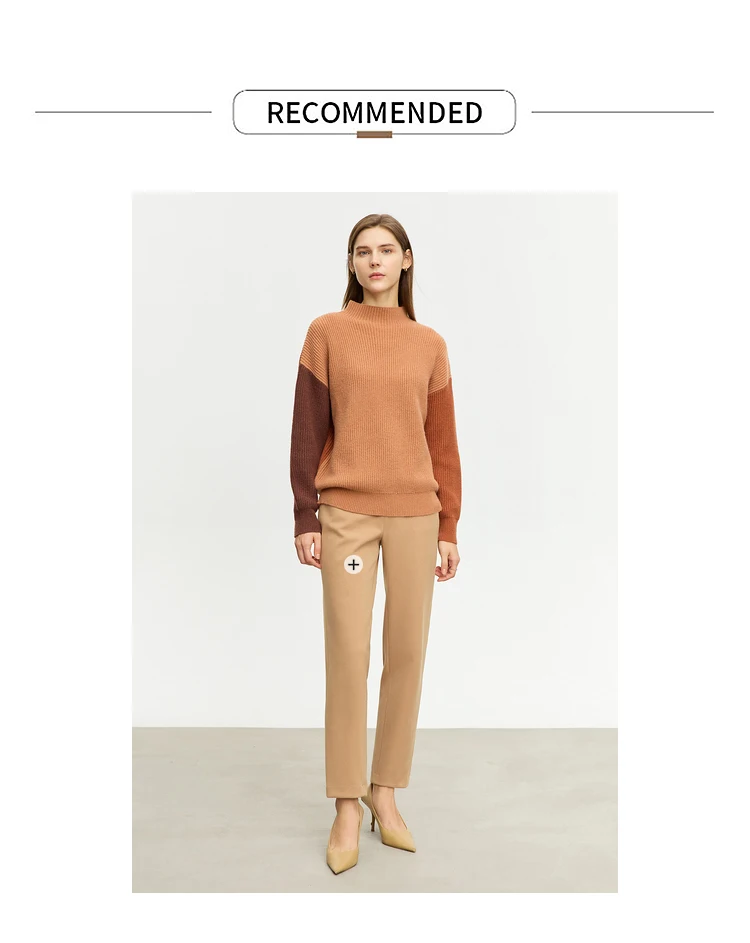 AMII Minimalism Sweaters Women 2024 Autumn Street Wear Spliced Knitted Top Drop Sleeve Loose Full Pullovers Sweaters 12344144