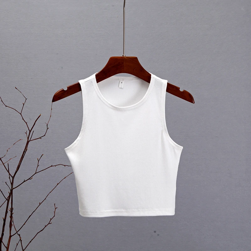 Hirsionsan Cotton Vest Women 2025 Summer Slim Sleeveness Tank Y2k Crop Tops for Girl Outfits Solid Female Clothes